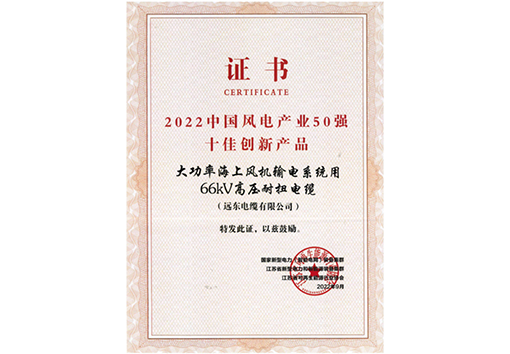 中國風(fēng)電產(chǎn)業(yè)50強十佳創(chuàng)新產(chǎn)品